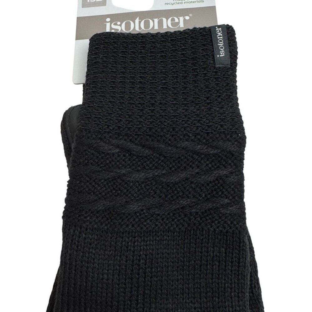 Isotoner NEW smartDri Gloves Women's One Size Black SmarTouch Faux Fur Lining - Picture 6 of 10